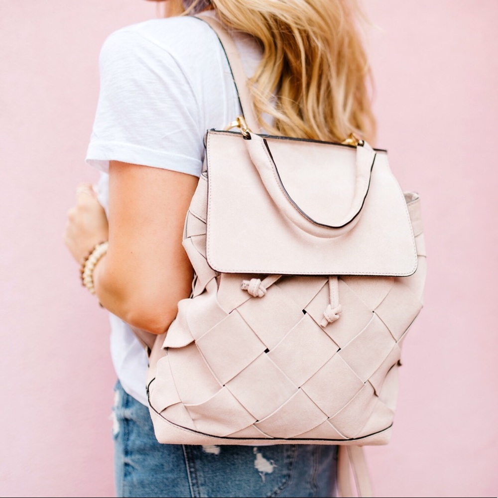 Blush Pink suede backpack NEW